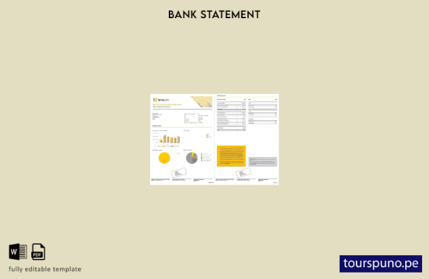 listo para imprimir plantilla de páginas de Word de extracto bancario de Tyme de